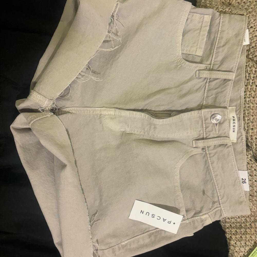PacSun Gray Frayed Hem Shorts